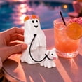 thumbnail image 3 of Summerween Ghost With Puppy Figurine, Flower Crown Adorned Statue, Whimsical Resin Tabletop Decor for Halloween Parties and Home Displays, 3 of 5