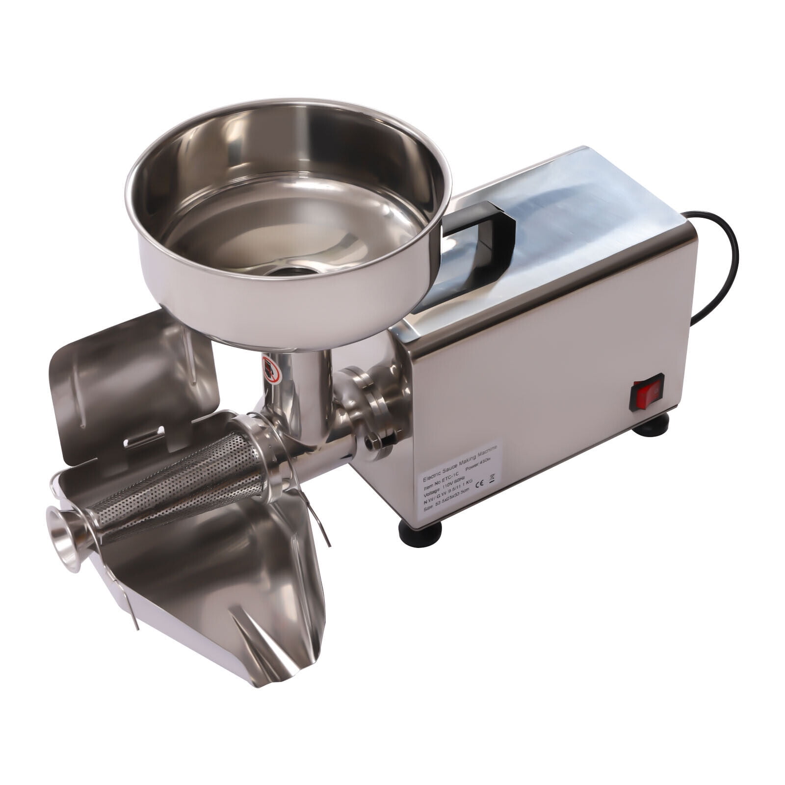 110V Electric Tomato Press Strainer Tomato Sauce Maker Milling Machine Stainless