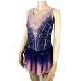 thumbnail image 6 of LIUHUO Custom High - Elasticity Spandex Sleeveless Ice Skating Dresses for Women Girls Purple Gradient Line - Shaped Diamond Embellishments, 6 of 8