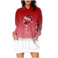 thumbnail image 1 of Pisexur Robes de Noël pour Femmes Mode Imprimé Flocon de Neige Sweat à Capuche Robe Décontractée Manches Longues Robes d'Automne Robe de Fête Mini Robe avec Poches, 1 of 2