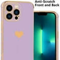 thumbnail image 4 of Funda compatible con iPhone 13 Pro Max para mujer y niña, con borde chapado, diseño de corazón de amor, suave TPU con protección a prueba de golpes en las 4 esquinas, para iPhone 13 Pro Max de 6,7, 4 of 8