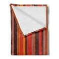 thumbnail image 2 of Geometric Soft Flannel Fleece Blanket, Vertical Tiny and Thick Lines Striped Retro Style Graphic Pattern Artwork, Cozy Plush for Indoor and Outdoor Use, 70" x 90", Red Brown Yellow, by Ambesonne, 2 of 5