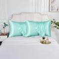 thumbnail image 5 of Livrdious Satin Silk Pillowcase for Hair and Skin Soft and Cooling Pillow Cases with Envelope Closure Gift for Women Men, 2-pack, 20"x28", 5 of 9