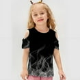 thumbnail image 5 of HADST Girls' Print Cold Shoulder T-Shirts, Short Sleeve Crew Neck Casual Tops, Trendy Summer Tees for Daily Wear, 5 of 8