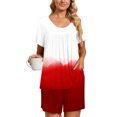 thumbnail image 4 of Tenues Deux Pièces Économies d'Été Liquidation 2022! Pyjama Décontracté à Col Rond Manches Courtes Deux Pièces Confortable pour la Maison Ensemble de Sport, 4 of 7