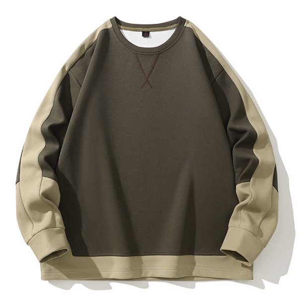 pstuiky Camisas de manga larga abrigadas para hombre, Sudadera deportiva holgada de manga larga sin capucha de color liso para hombre camisetas de hombre xxxxl