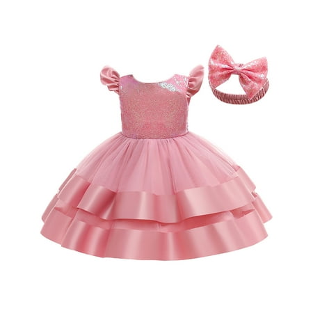 

Toddler Princess Tulle Flower Dress Baby Girls Birthday Wedding Party Dresses