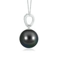thumbnail image 2 of ANGARA Tahitian Cultured Pearl & Diamond V-Bale Pendant in 14K White Gold for Women | June Birthstone, Birthday, Anniversary, Jewelry Gift for Women | Pearl Necklace, 2 of 8