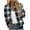 Gray, variant on VEKDONE Womens Bombers Jackets Plaid Print No Hooded Jacket Full Zip Up Long Sleeve Coats Casual Loose Fit Lightweight Coat Fall Fashion Outerwear with Pockets