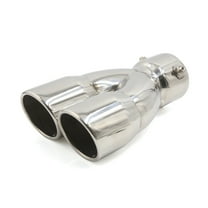 Unique Bargains 75mm Inlet Dual Twin Tip Racing Car Exhaust Pipe Y Shaped Muffler Tailpipe
