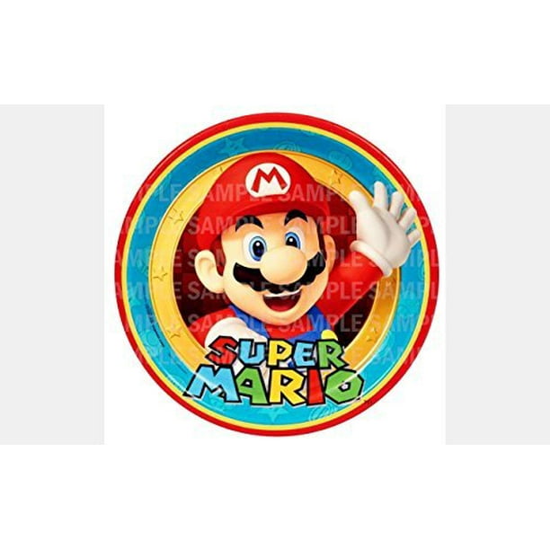 Super Mario Brothers Bros Birthday Edible Image Photo 8" Round Cake Topper Sheet Personalized ...