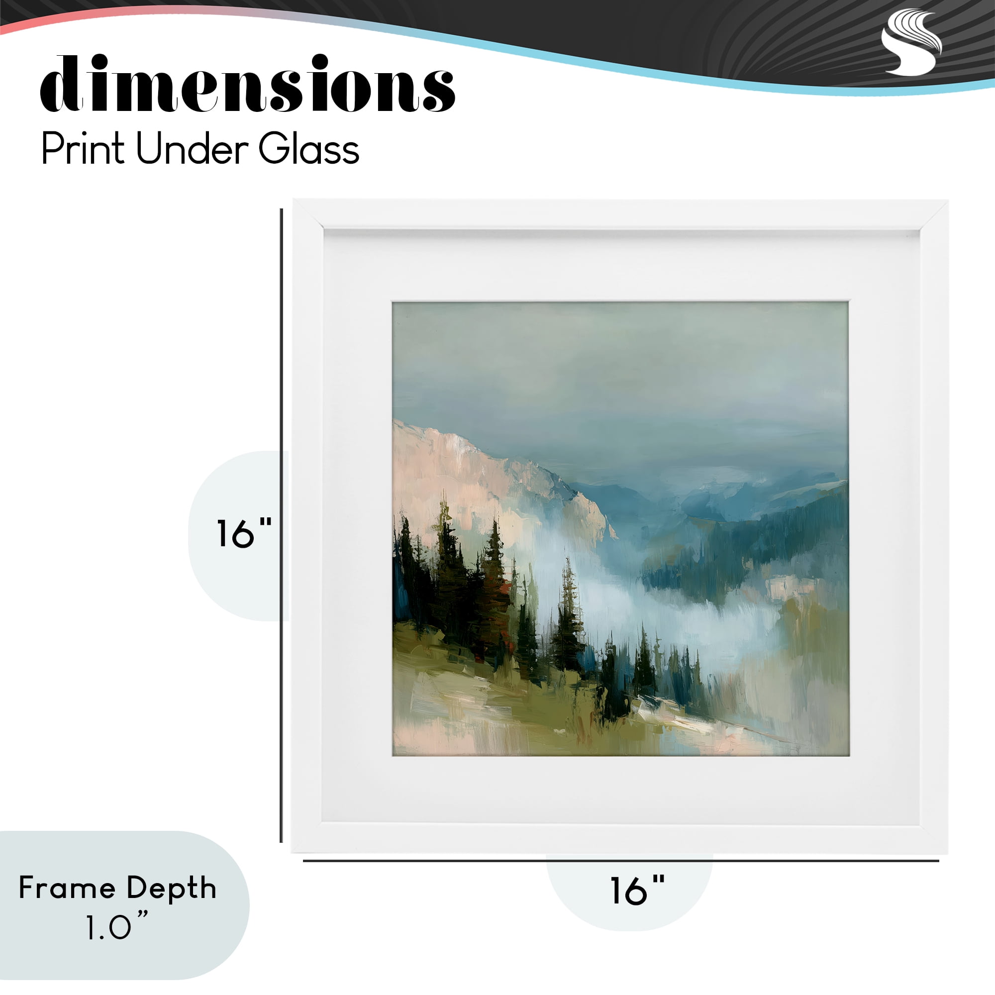 Stupell Industries Mountain Forest Impression White Framed Print Under Glass, design by Kim Curinga