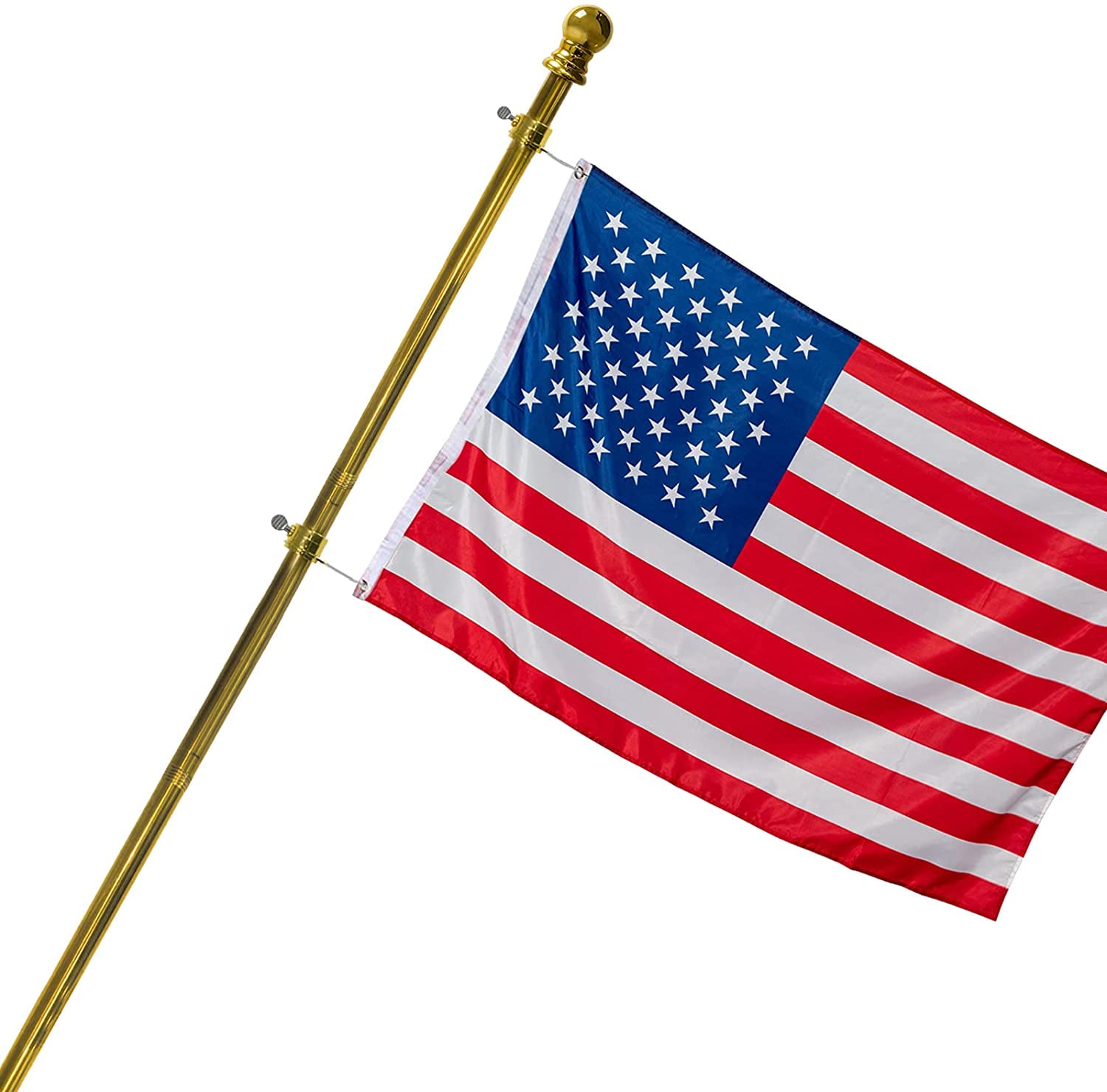 Details about   25FT Flag Pole Heavy Duty Sectional Kit Outdoor Halyard Pole With US Flag 
