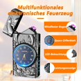 thumbnail image 3 of Electric Lighter with Clock YOZWOO USB Rechargeable Lighter with LED Light, Dual Arc Lighter with Power Display, Plasma Lighter for Candle, Dragon Pattern Cool Lighter Gifts(Black-Dolphin), 3 of 6