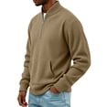 thumbnail image 4 of Bosfbaoi Men's Quarter Zip Ribbed Sweatshirts Stand Collar Kangaroo Pocket Long Sleeve Casual Pullover Tops, 4 of 7