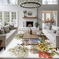 thumbnail image 3 of Spring Flowers Large Area Rugs 5x8 ft Watercolor Colored Floral Rabbit Tree Birds Washable Rug Non Slip Indoor Carpet Absorbent Floor Mat for Living Room Bedroom Dining Room, 3 of 9