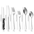 thumbnail image 3 of 6 piezas de cubiertos con cuchillo para carne, cubiertos de acero inoxidable para el hogar, cocina, restaurante, vajilla cuadrada moderna, utensilios de comedor, acabado de espejo, apto para lavavaji TUNC Sencillez, 3 of 5