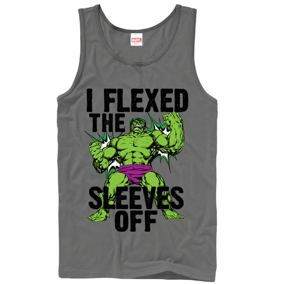 Men's Marvel Hulk Flex Sleeves Off Tank Top Charcoal Large
