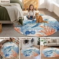 thumbnail image 5 of Sea Turtle Coastal Round Area Rug 6Ft Washable Circle Rugs for Bathroom Office, Summer Beach Coral Nautical Teal Wood Non-Slip Carpet Floor Mats Indoor Outdoor Carpet Runner Aesthetic Home Decor, 5 of 8