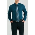 thumbnail image 6 of HISDERN Mens Long Sleeve Dress Shirt with Matching Tie and Handkerchief Set Formal Green Button Down, 6 of 8