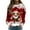 Red, variant on Tiweut Christmas Casual Sweatshirts for Womens Cool Santa Cow Printed Round Neck Long Sleeved Hooded Lightweight Loose Fit Pullover Ladies Tops Black,L