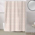 thumbnail image 5 of Fabric Shower Curtain, Orange Striped Geometric Bathroom Curtain with 12 Hooks Waterproof No Bad Odor Machine Washable Bath Curtains for Bathroom, Spa Room, 72"x72", 5 of 6