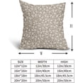 thumbnail image 5 of Tan Khaki Floral Block Print Pillow Covers 20x20 Inch Set of 2, Vintage Cottage Style Beige Decorative Throw Pillow Cases Outdoor Cushion Covers Rustic Farmhouse Decoration Sofa Couch Bed Decor, 5 of 6