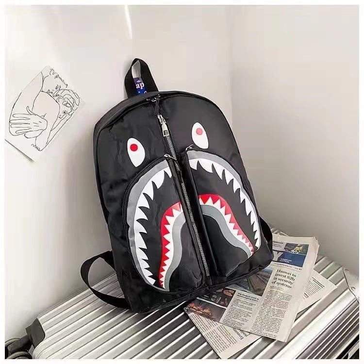 BAPE Shark Backpack Personality Graffiti Student Backpack Men s and women s all purpose Ape Shark Camouflage shoulder bag Walmart