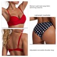 thumbnail image 5 of Conjunto de bikini de talle alto para mujer Push Up Twist Front Trajes de baño de 2 piezas de moda para nadar en la playa Rojo L, 5 of 5