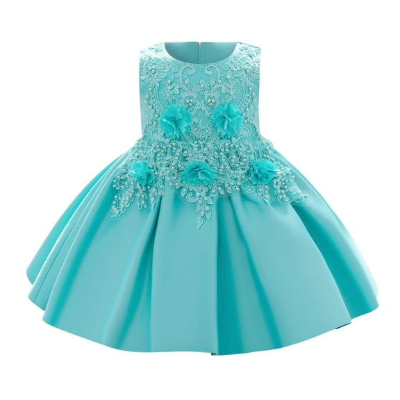 JAHH Flower Girl Dresses for Wedding Kids Girls Sleeveless Ruffled Princess Bridesmaid Pageant Gown Birthday Party Wedding Dress for Wedding Holiday Partys Gowns(2-3 Years,Green)