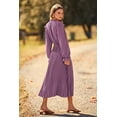 thumbnail image 2 of PRETTYGARDEN Women's Spring Fall Midi Dress Casual Long Sleeve V Neck Swiss Dot Pleated A Line Flowy Dresses, 2 of 6