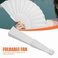 thumbnail image 4 of Plastic Fabric Hand Foldable Fan for Ladies Men White, 4 of 4