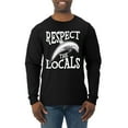 thumbnail image 2 of Wild Bobby Respect The Locals Save Our Oceans Dolphin Animal Lover Men Long Sleeve Shirt, Black, Large, 2 of 6