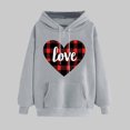 thumbnail image 2 of VBTAPA Women Valentines Day Hoodie Girlfriend Hooded Sweatshirt Cute Heart Print Pullover Hoodies with Kangaroo Pocket Gray M, 2 of 6