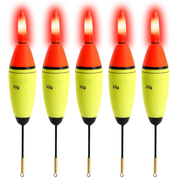Fishing Slip Bobber 5Pcs Fish Float Glow Sticks, Night Fishing Light Up Slip Bobber,Glowing Bobbers, Fishing Floats Fishing Bobbers 20g,18*2.6cm