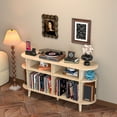 thumbnail image 7 of Large Record Player Stand, Turntable Stand with Charging Station & USB Ports, Record Storage Cabinet, 7 of 7