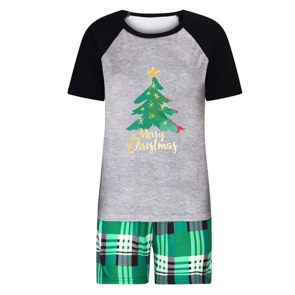 Family Matching Christmas Pajamas Set Christmas Gift Family Matching Pajamas 2 Piece Set Short Sleeve Sleepwear Shorts Set Homewear for Family My Items
