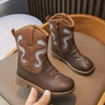 thumbnail image 6 of newwalpole Cowboy Boots for Girls and Boys Western Mid-Calf Brown Cowgirl Boots Riding Shoes Brown for Size 10, 6 of 8