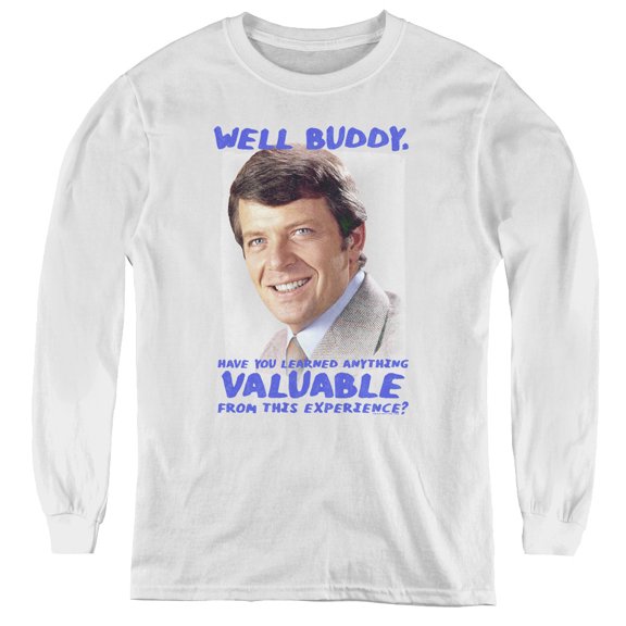 Brady Bunch Buddy Youth Long Sleeve T-Shirt White