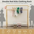 thumbnail image 5 of Kids Clothing Rack With Storage Shelf & Double Rods, Foldable Dress Up Clothes Rack for Toddler Nursery, Child's Room,  Natural Bamboo (Large Size), 5 of 8