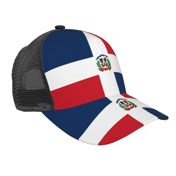 Curved Trucker Hat Flag Of The Dominican Republic Adjustable Mesh Back Baseball Snapback Cap For Men