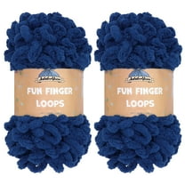 JubileeYarn Fun Finger Loops Yarn - Jumbo Polyester - 100g/Skein - Navy - 2 Skeins