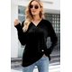 thumbnail image 1 of Camisa de manga larga para mujer, camisetas con cuello en V, tops plisados, túnica, 1 of 5