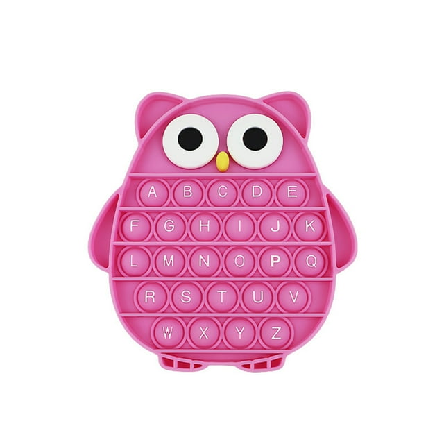 Gupgi Push Pop Bubble Fidget Sensory Toy Silicone Letters Alphabet Owl Shaped Decompression Toy