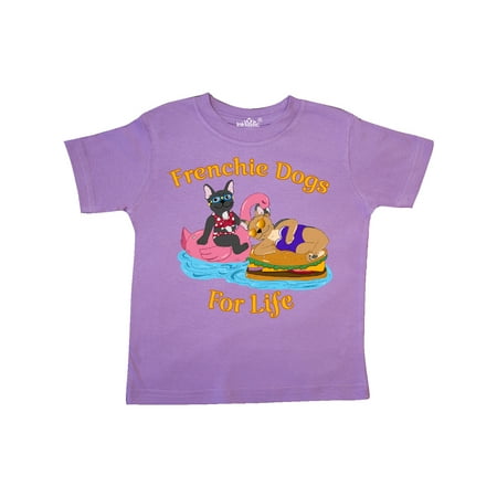 

Inktastic Frenchie Dogs For Life Cute French Bulldogs On Pool Floaties Gift Toddler Boy or Toddler Girl T-Shirt