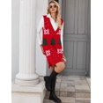 thumbnail image 5 of Zeagoo Women's Sweater Vest Dress Oversized Sleeveless V-Neck Casual Pullover Sweater Fall Winter Knit Slit Short Dress, 5 of 6