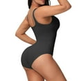 thumbnail image 3 of Aayomet Women's Bodysuits Ribbed Sleeveless Shapewear Tank Tops Bodysuits,Black S, 3 of 5