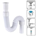 thumbnail image 1 of Tubo flexible de desagüe para fregadero AFQH, tubo flexible expandible con sifón en forma de S para fregadero de baño y cocina. Para fregadero de cocina, baño, desagüe de alcantarillado, lavabo, tubo, 1 of 8