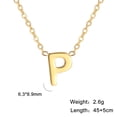 thumbnail image 1 of Collar de acero inoxidable 304 chapado en oro real de 18 quilates con 26 letras de corte estilo europeo y americano que no se decolora, 1 of 6