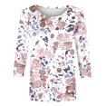 thumbnail image 4 of Fiudx Tops para Mujer Camiseta Estampada a La Moda para Mujer, Blusa de Mangas 3/4, Tops Informales con Cuello Redondo, 4 of 4